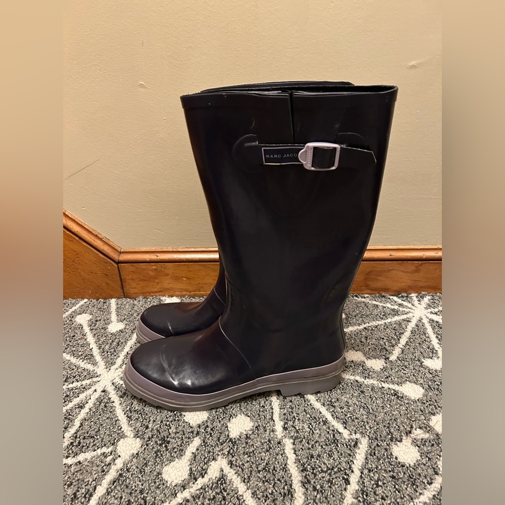 Marc Jacobs Black and Gray Rain Boots